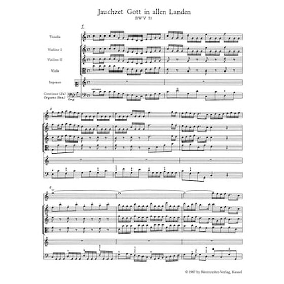Βιβλίο Για Σύνολα Barenreiter Bach - Praise Ye God Thruout Creation Bwv 51 [pocket Score] image 2