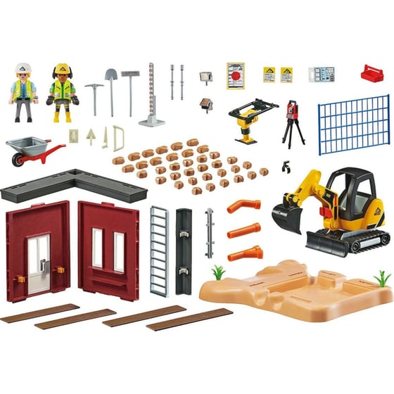 PLAYMOBIL® City Action Μικρός Εσκαφέας με Ερπύστριες και Δομικά (70443) image 2