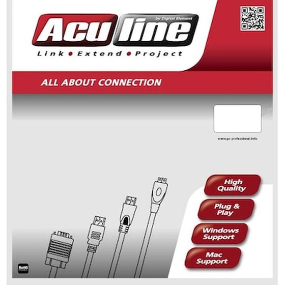 Καλώδιο Aculine USB-A Male σε USB-B Male - 5m image 1