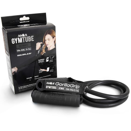 Λάστιχο Γυμναστικής Amila Gymtube Gorilla Grip Πολύ Σκληρό - Μαύρο image 1