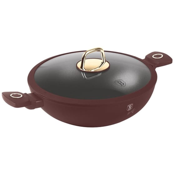 Αντικολλητικό Τηγάνι WOK BERLINGER HAUS BH-8035 30 cm Μπορντό image 0