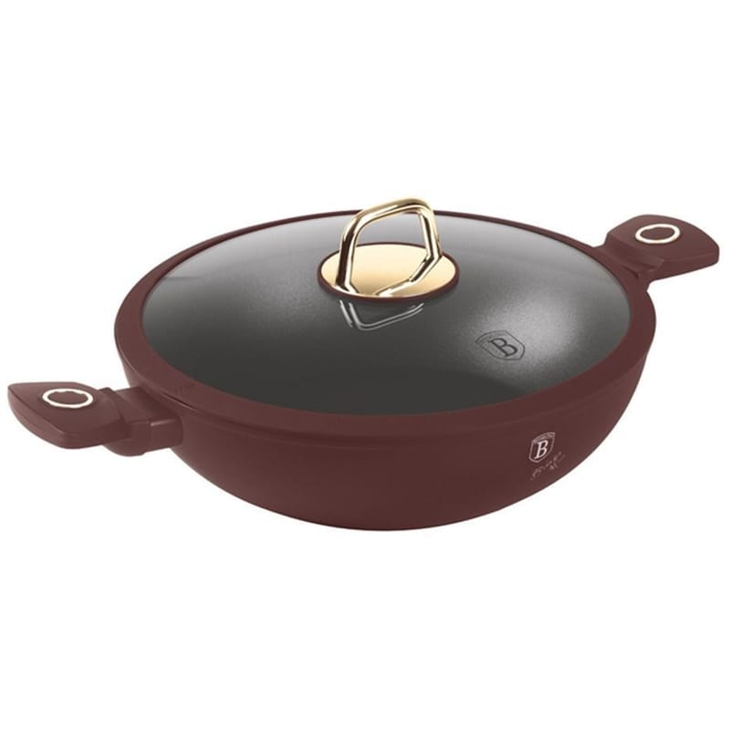 Αντικολλητικό Τηγάνι WOK BERLINGER HAUS BH-8035 30 cm Μπορντό BERLINGER HAUS