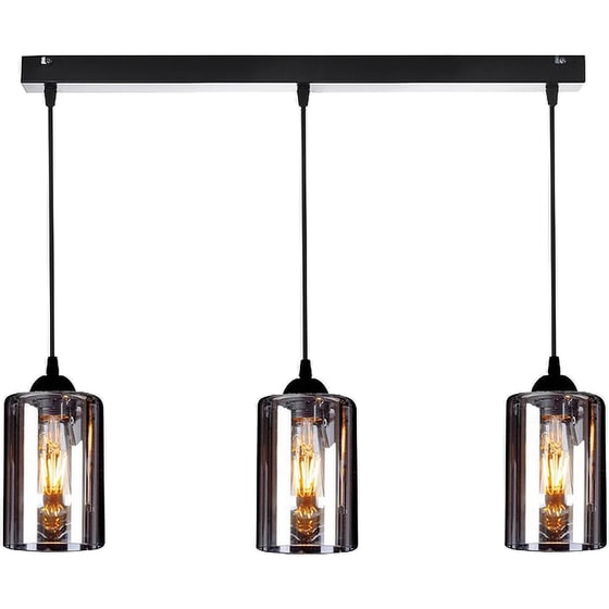 Φωτιστικό Οροφής Homelighting Smog E27 Γυάλινο 10x15cm - Μαύρο image 0