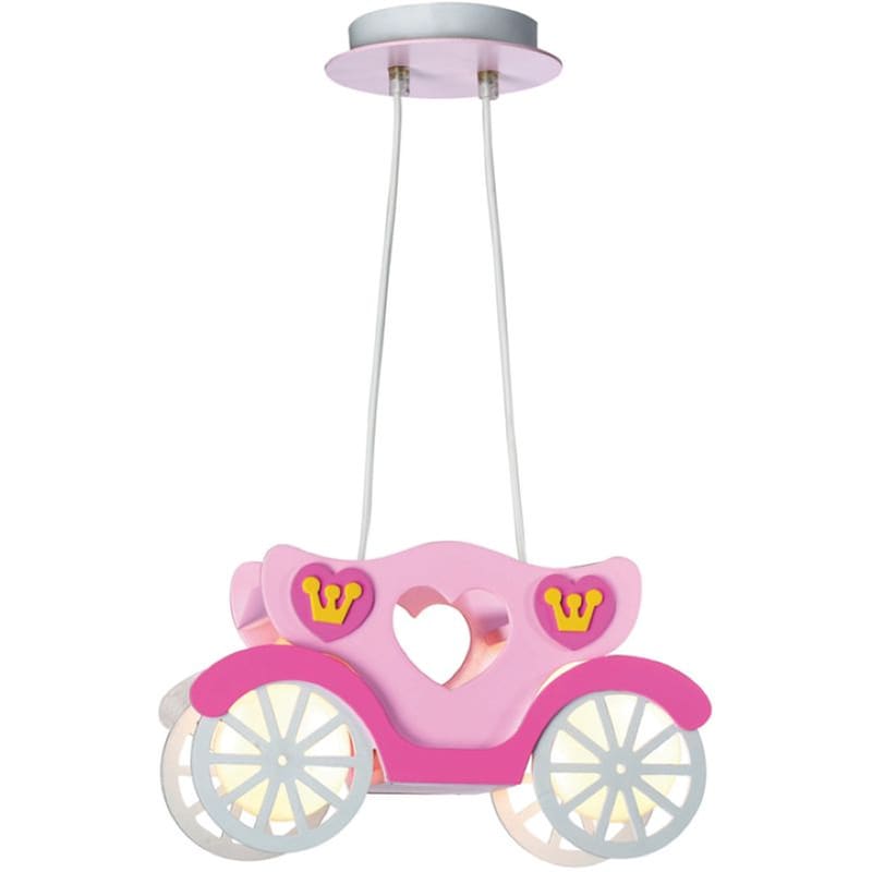 Παιδικό Φωτιστικό Οροφής Aca Kingdom Άμαξα MD110042P - Ροζ
