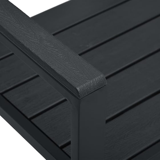 Vidaxl Παγκάκι Κήπου Μαύρο Με Όψη Ξύλου 120 Εκ. Από Hdpe image 5