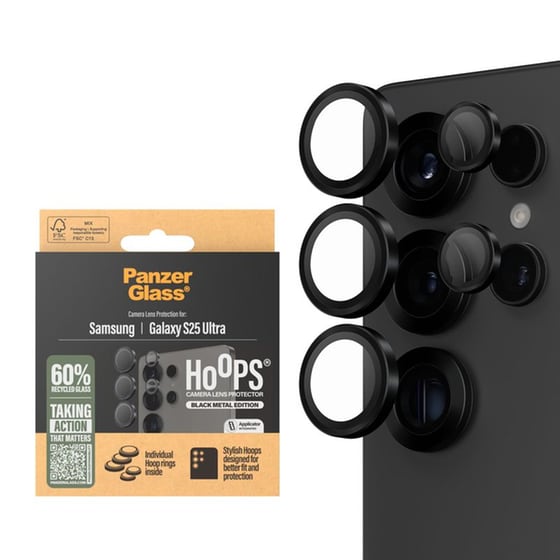 Προστατευτικό καμερών Samsung Galaxy S25 Ultra - PanzerGlass Hoops Lens Protector Black image 0