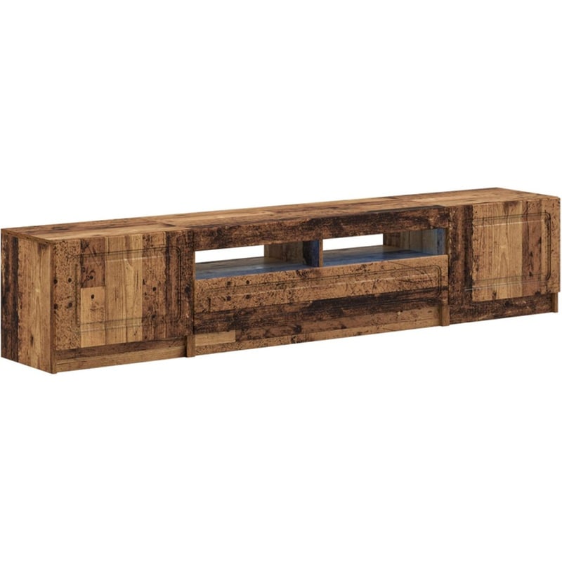 Έπιπλο Τηλεόρασης VidaXL UTRECHT με LED 3 τμχ 198 x 35 x 40 cm - Παλαιωμένο Ξύλο