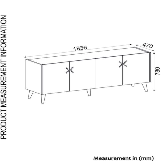 Μπουφές 24Mall Di Legno από Μοριοσανίδα 183.6x47x78 cm - Καρυδί image 3