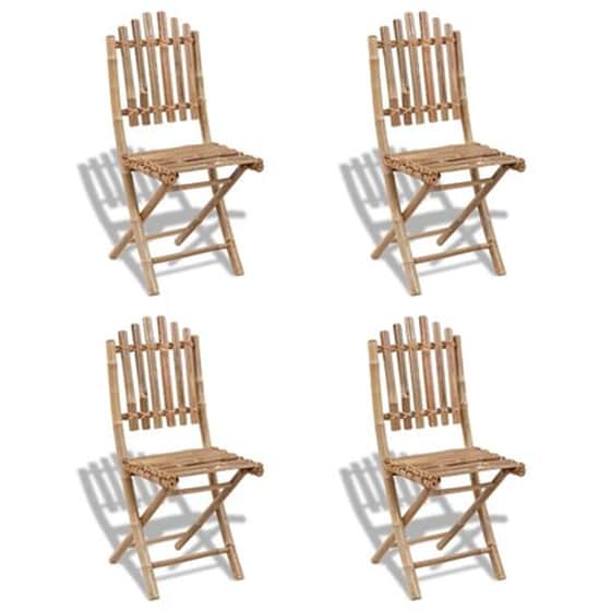 Vidaxl Σετ Τραπεζαρίας Εξωτερικού Χώρου Πτυσσόμενο 5 Τεμ. Από Μπαμπού image 4