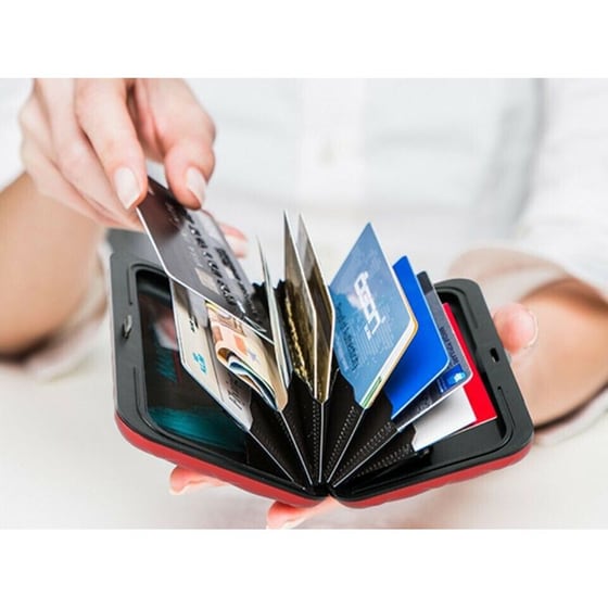 Πορτοφόλι Αλουμινίου Ogon Quilted Button Red image 3