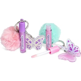 Martinelia World Butterfly Set Strawberry Lip Gloss με Πινελάκι, Lip Balm & Mπρελόκ 1 Τμχ - Τυχαία Επιλογή Σχεδίου