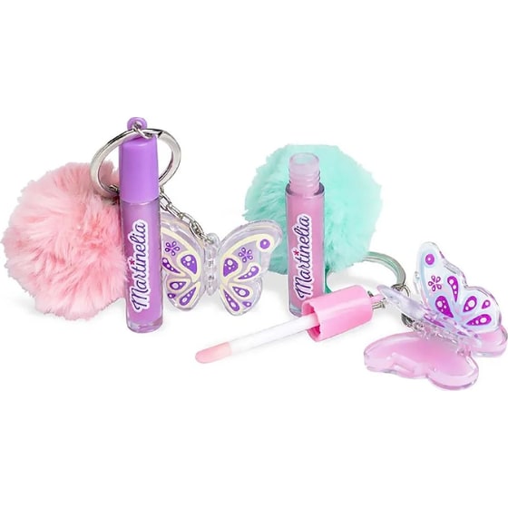 Martinelia World Butterfly Set Strawberry Lip Gloss με Πινελάκι, Lip Balm & Mπρελόκ 1 Τμχ - Τυχαία Επιλογή Σχεδίου image 0