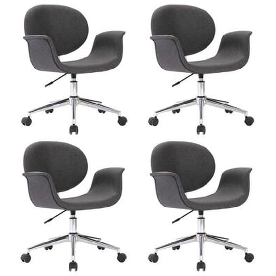 Καρέκλες Τραπεζαρίας Vidaxl  Περιστρεφόμενες Υφασμάτινες 4 Τμχ - Γκρι image 0