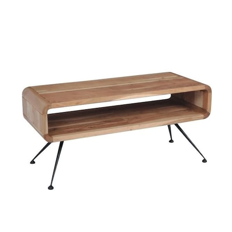 WOODWELL Τραπεζάκι Σαλονιού Woodwell από Φυσικό Ξύλο Ακακία 100x40x45cm - Καφέ