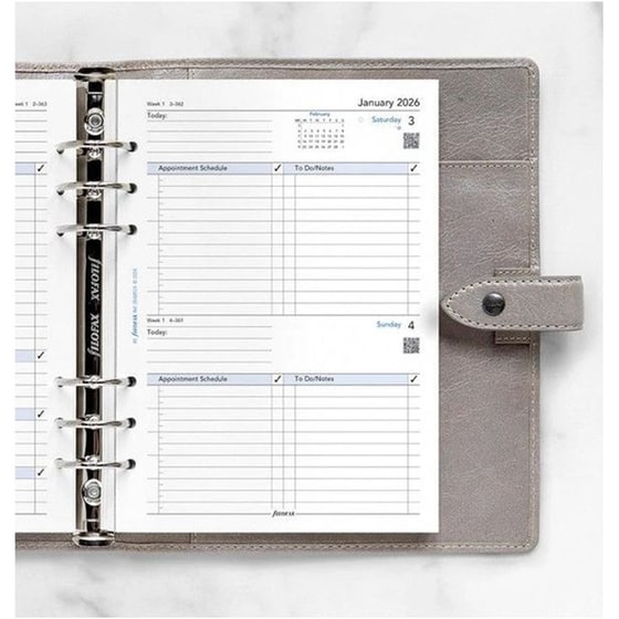 Ανταλλακτικά Φύλλα Ημερολογίου Filofax 2026 Eng-Greek Ημερήσιο A5 image 2