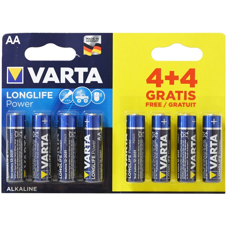 VARTA Varta Αλκαλικές Μπαταρίες Longlife Power LR06 AA 1.5V 8τμχ