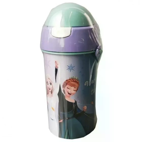 Παγούρι&nbsp;Gim&nbsp;Πλαστικό&nbsp;με Καλαμάκι&nbsp;Frozen&nbsp;Γκρι&nbsp;500ml image 3