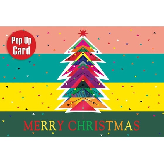 Ευχετήρια Κάρτα 12 Εποχές Xmas Pop Up Xmas Tree Neon image 0
