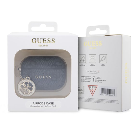 Θήκη Ακουστικών Guess 4G Strass Charm Collection για Apple AirPods Pro 2nd Gen - Black image 3
