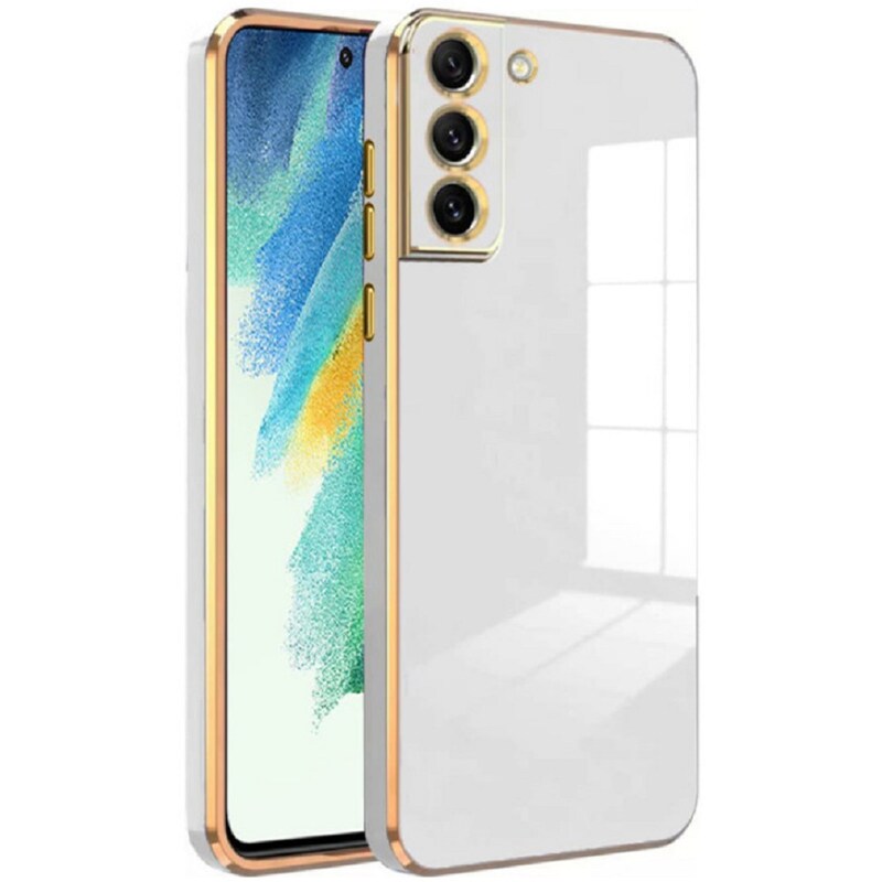 BODYCELL Θήκη Σιλικόνης Samsung Galaxy S21 5G - Bodycell Gold Plated - Λευκό