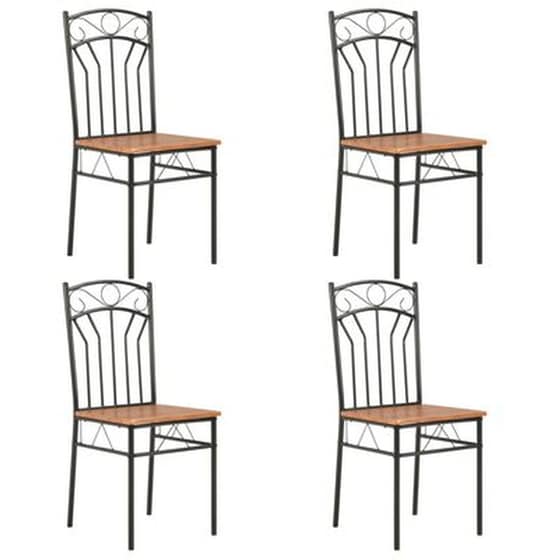 Καρέκλες Τραπεζαρίας Vidaxl από Mdf 4 Τμχ - Καφέ image 0