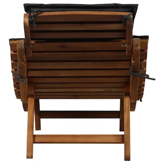 Ξαπλώστρα VidaXL από Μασίφ Ξύλο Ακακίας 184x55x64 cm - Σκούρο Γκρι image 4