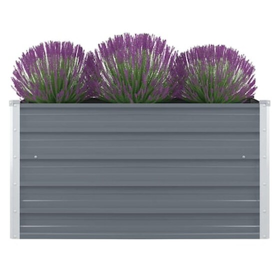 Vidaxl Ζαρντινιέρα Ψηλή Γκρι 100 X 100 X 45 Εκ. Γαλβανισμένος Χάλυβας image 0