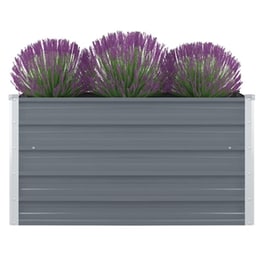 Vidaxl Ζαρντινιέρα Ψηλή Γκρι 100 X 100 X 45 Εκ. Γαλβανισμένος Χάλυβας