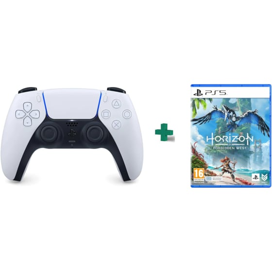 Sony PS5 DualSense Wireless Controller- Ασύρματο Χειριστήριο - Λευκό + Horizon Forbidden West image 0