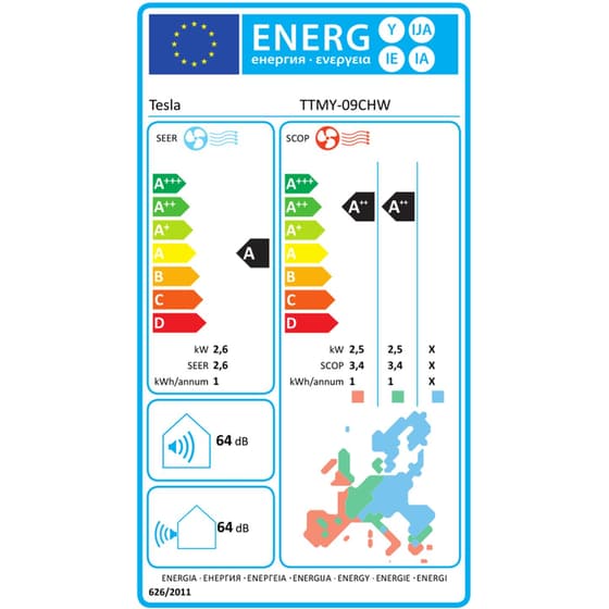 TESLA TTMY-09CHW Φορητό Κλιματιστικό 9.000 BTU A/AA++ Ψύξης/Θέρμανσης image 1