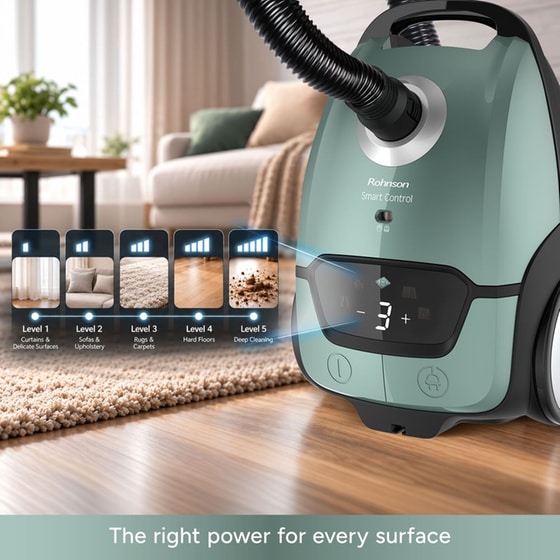 ROHNSON R-1565 με Σακούλα 4 L 900 W Πράσινο Ηλεκτρική Σκούπα image 7