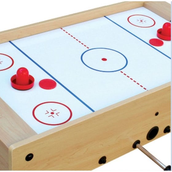 Ποδοσφαιράκι & Air Hockey 2 σε 1 Garlando F-Mini Ξύλινο 97x51x20cm με Τηλεσκοπικές Ράβδους - Ανοιχτό Καφέ image 6