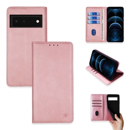 Θήκη Google Pixel 6 Pro - Sonique Vintage Magnet Book - Ροζ Χρυσό