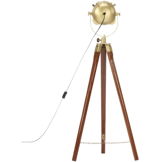 Vidaxl Φωτιστικό Δαπέδου Προβολέας Τρίποδο 97 Εκ. Μασίφ Ξύλο Μάνγκο image 5