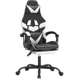 Καρέκλα Gaming VIDAXL 349560 με Υποπόδιο από Τεχνητό Δέρμα - Μαύρο