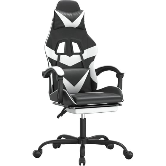 Καρέκλα Gaming VIDAXL 349560 με Υποπόδιο από Τεχνητό Δέρμα - Μαύρο image 0