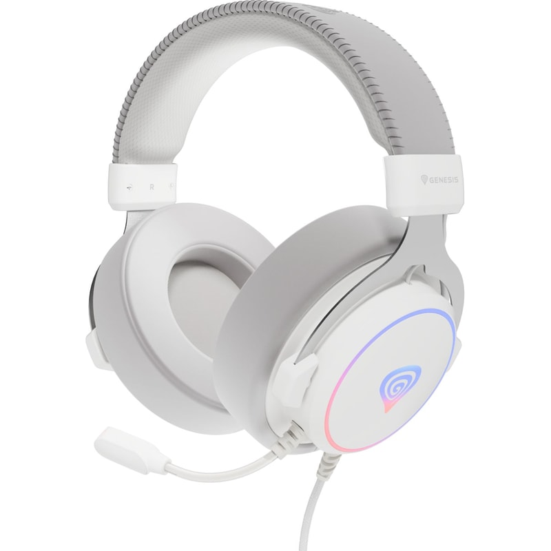 Genesis Neon 764 Ενσύρματα Ακουστικά RGB USB - Λευκά