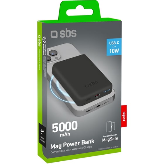 Powerbank SBS  Wireless Magnetic 5.000mAh - Μαύρο image 1