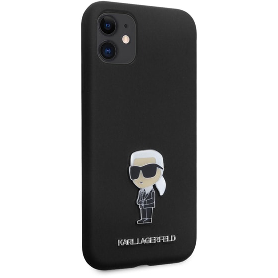 Θήκη Apple iPhone 11 - Karl Lagerfeld Ikonik Metal Pin Hard Case - Black image 4