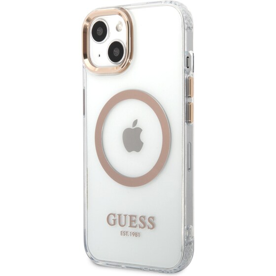 Θήκη Apple iPhone 13 - Guess Metal Outline Collection Magsafe Hard Case - Χρυσό image 4