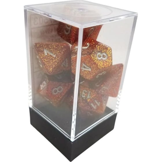 Σετ Ζάρια - 7 Dice Set Glitter Gold With Silver Chessex image 2