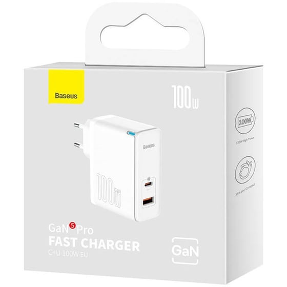 Φορτιστής Πρίζας Baseus GaN5 Pro USB-C/ USB/ Καλώδιο USB-C 100W 1m - Λευκό image 3