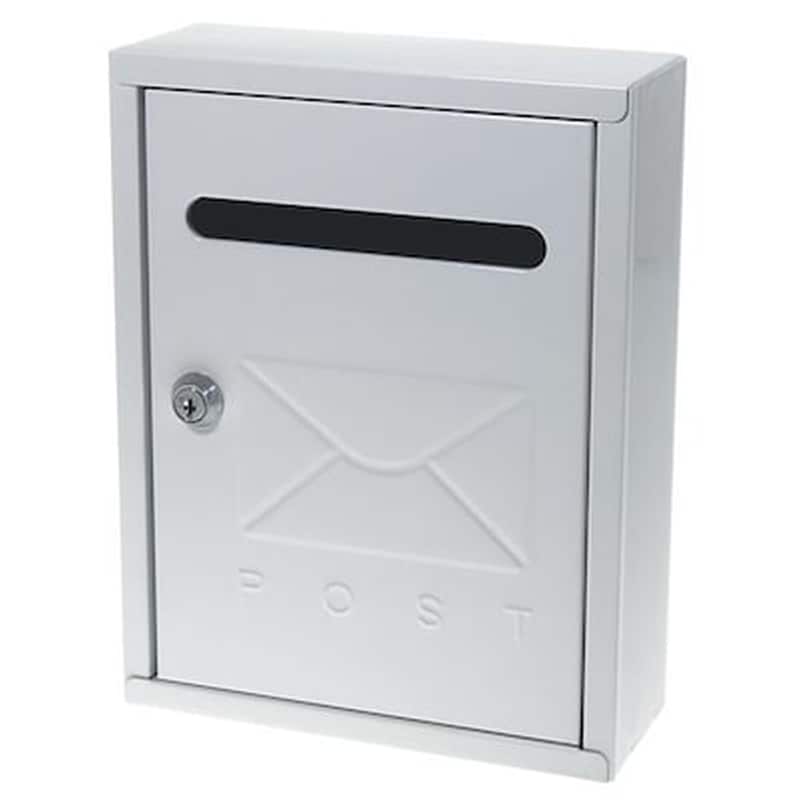 Γραμματοκιβώτιο Υ26x20x7,5εκ., Μεταλλικό, Λευκό Με Κλειδί