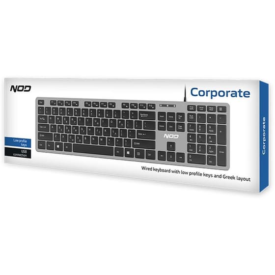 NOD Corporate Ενσύρματο Πληκτρολόγιο Black (EN/GR) image 1