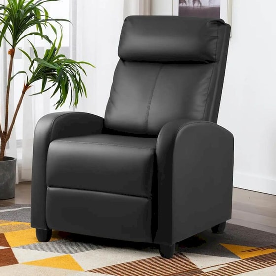 Πολυθρόνα Relax Massage Fray από Τεχνητό Δέρμα - Μαύρο image 1