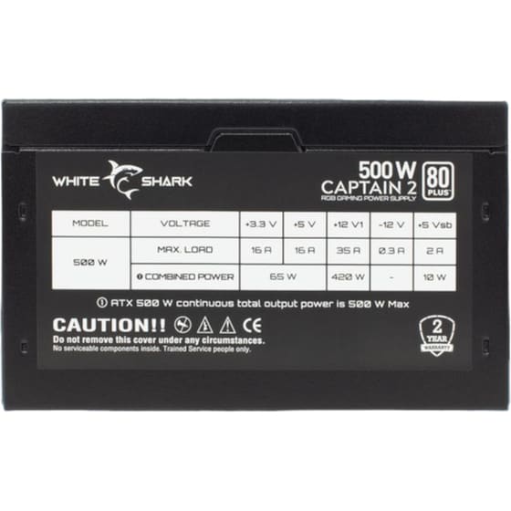 Τροφοδοτικό Υπολογιστή White Shark Captain-2 500W - Μαύρο image 4
