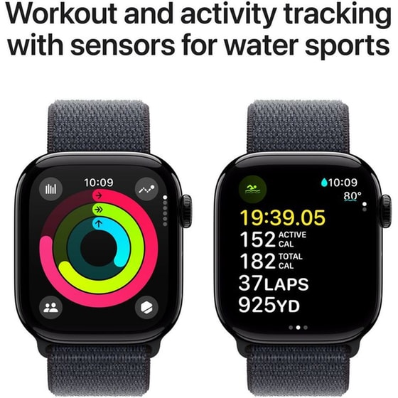 Apple Watch Series 10 GPS 42mm Jet Black Aluminium Case with Ink Sport Loop image 3