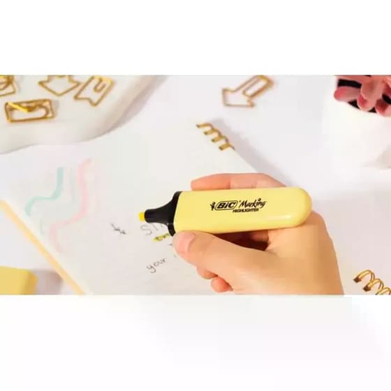 Μαρκαδόρος Υπογράμμισης Bic Flat Pastel Κίτρινο 1.2 mm image 1