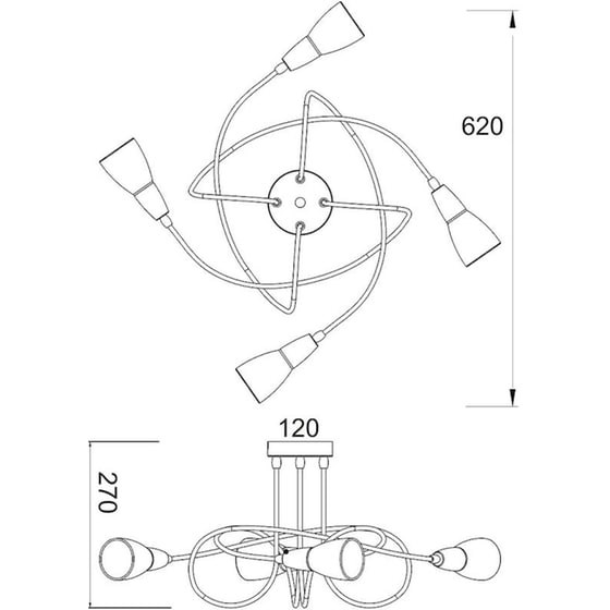 Φωτιστικό Οροφής Πολύφωτο Aca Kamet Mc542gab4 Γυάλινο/Μεταλλικό - Μπρονζέ/Λευκό image 1