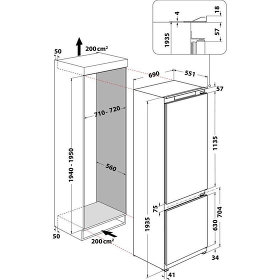 HOTPOINT HA SP70 T111 Total No Frost 394 Lt Πλήρως Εντοιχιζόμενος Ψυγειοκαταψύκτης image 12